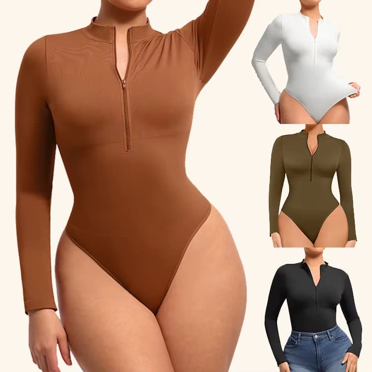 Long Sleeve Seamless Shaper Bodysuit view 7