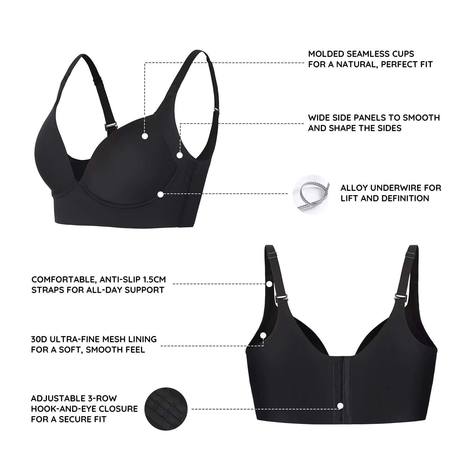Full Coverage Bra- Smooth Back Folds view 4