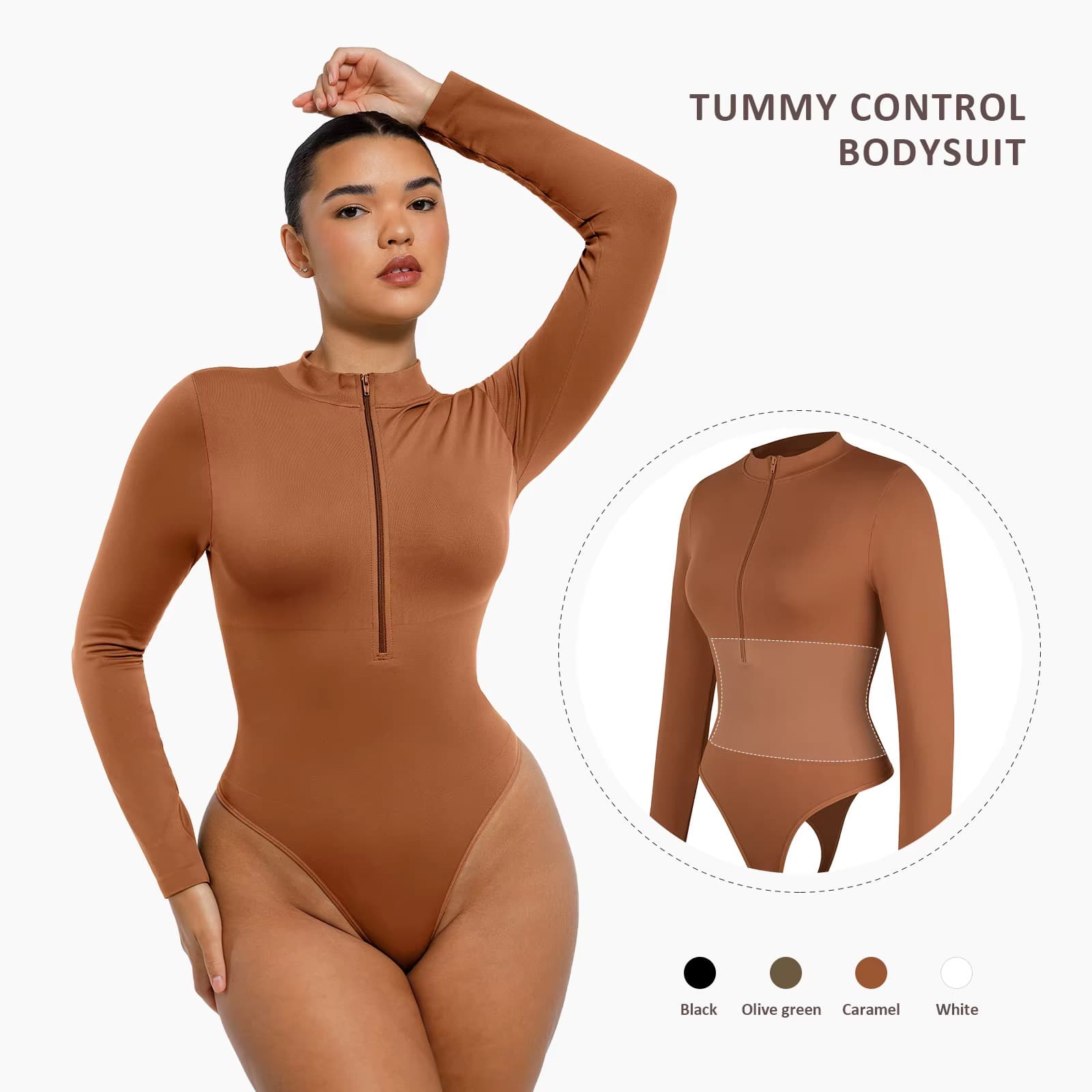 Long Sleeve Seamless Shaper Bodysuit view 5