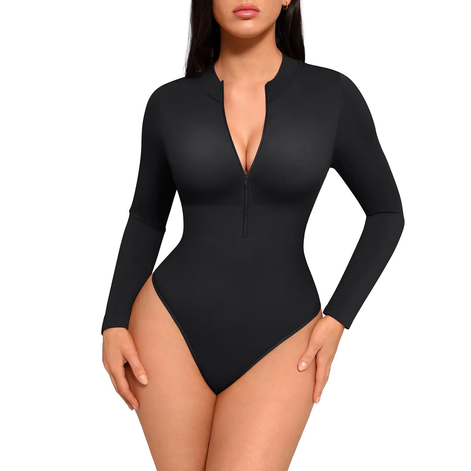 Long Sleeve Seamless Shaper Bodysuit view 3