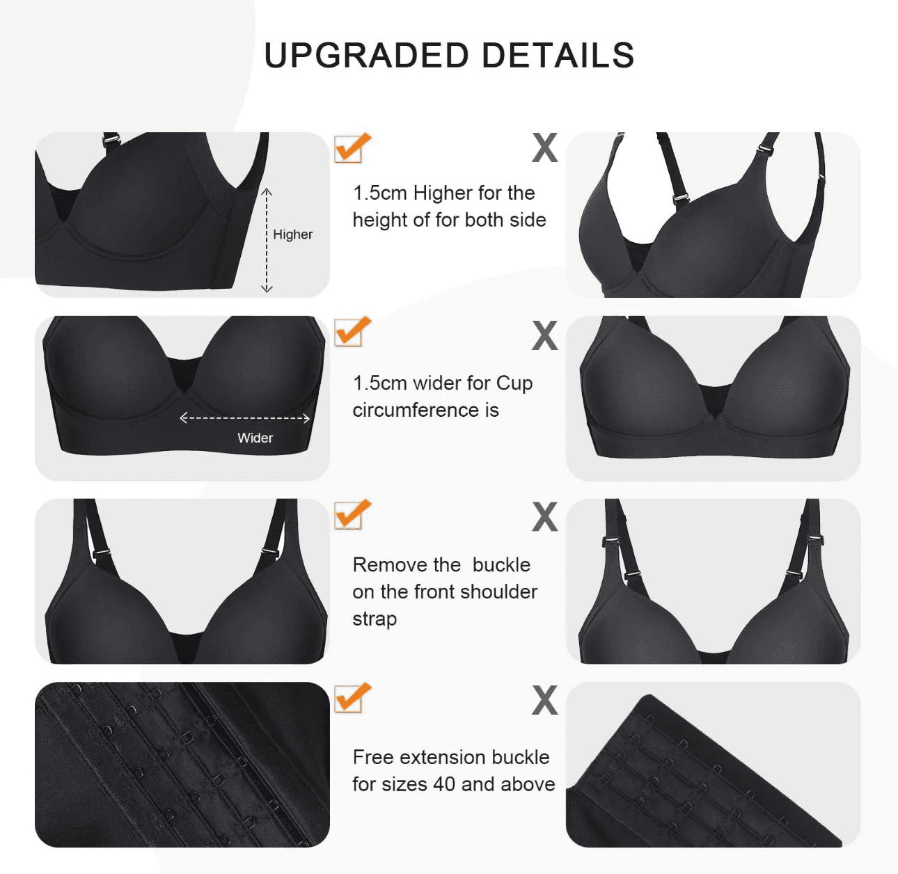Wider Coverage Back Fat Bra view 9